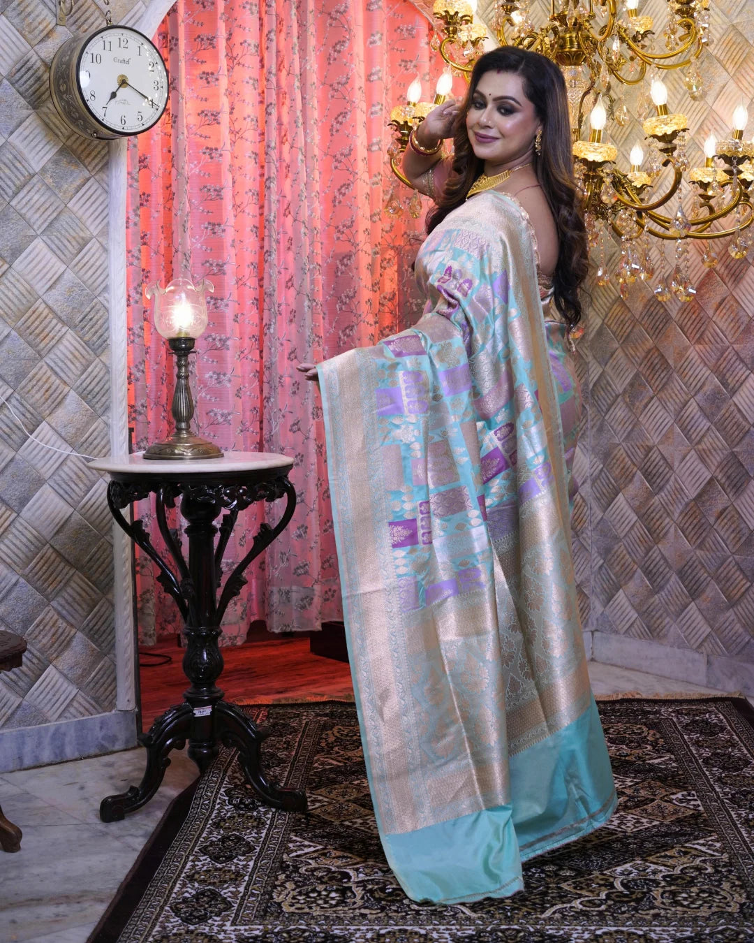 Pure Handloom Rangkat Katan Benarasi Saree