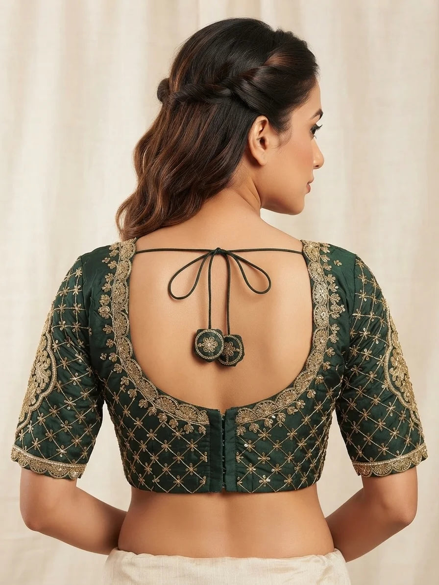 Emerald Green Designer Blouse