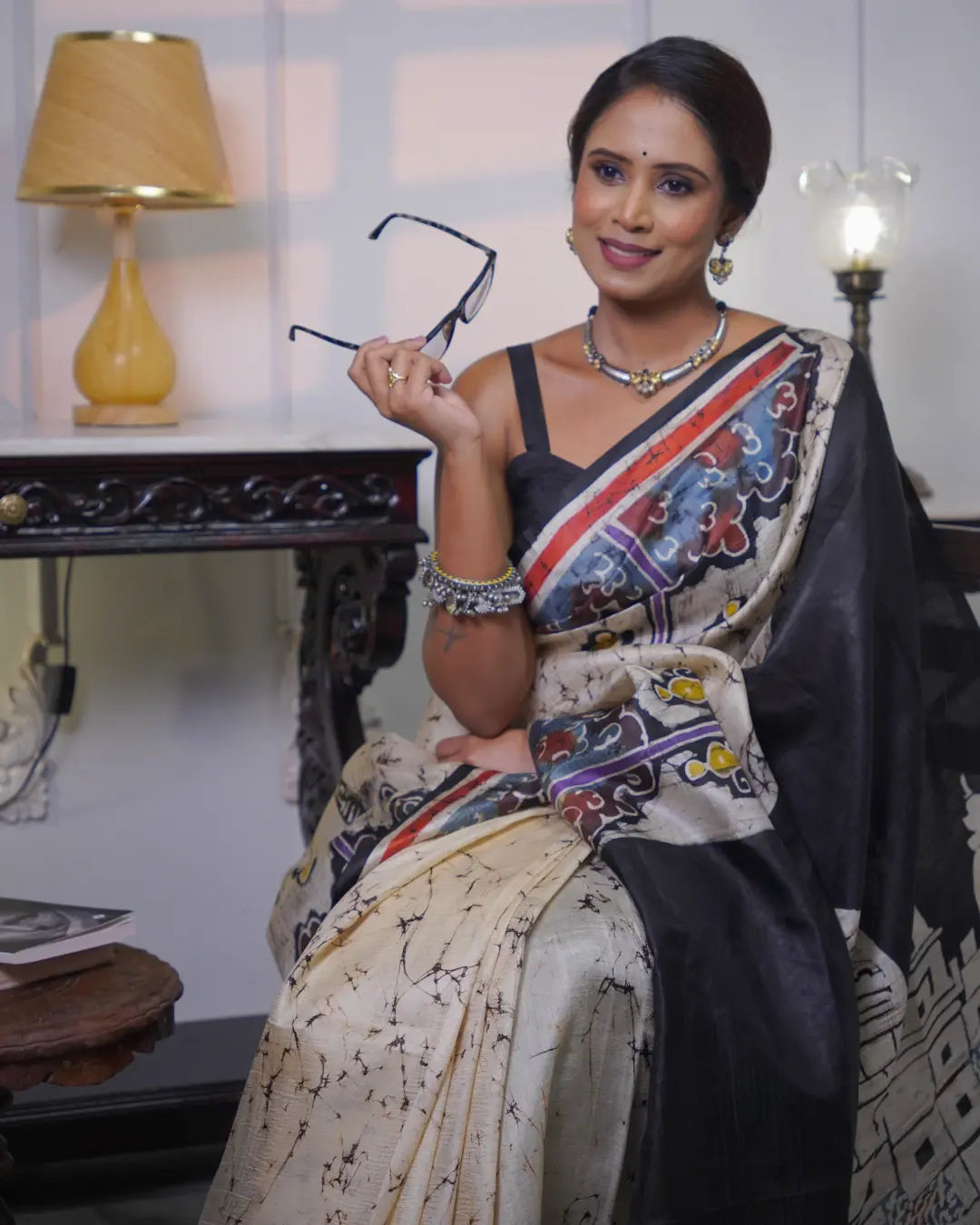 Pure Silk Batik Kolkata Saree | Handcrafted Bengali Silk Saree