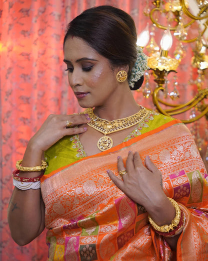 Pure Handloom Rangkat Katan Benarasi Silk Saree