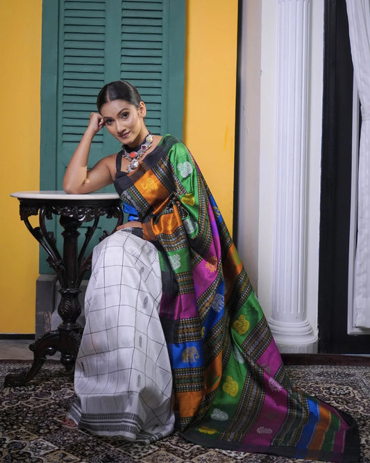 Pure Silk Handloom Berhampuri Saree