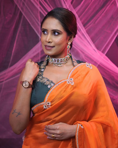 Crepe Handwork Party Wear Saree
