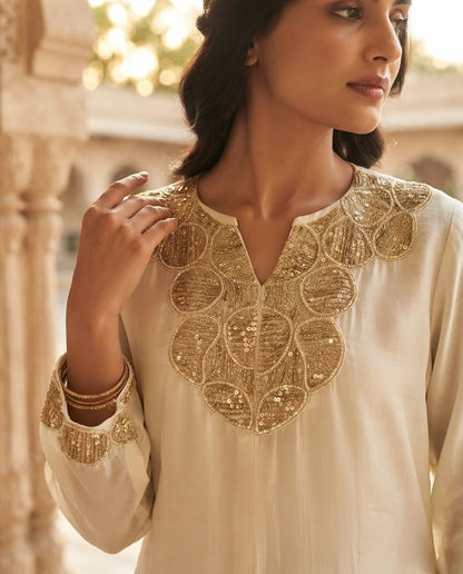 Ivory Gold Designer Co-ord Set