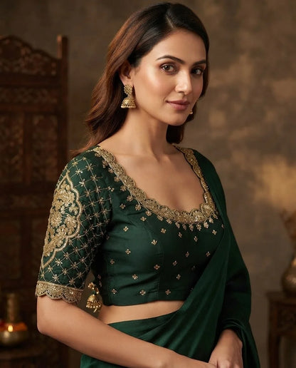 Emerald Green Designer Blouse