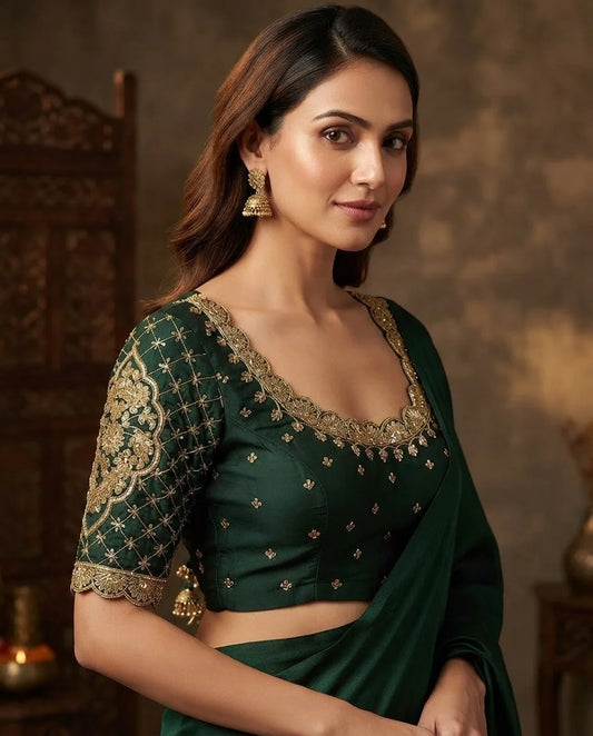 Emerald Green Designer Blouse