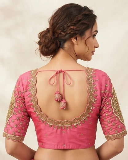 Pink Embroidered Designer Blouse
