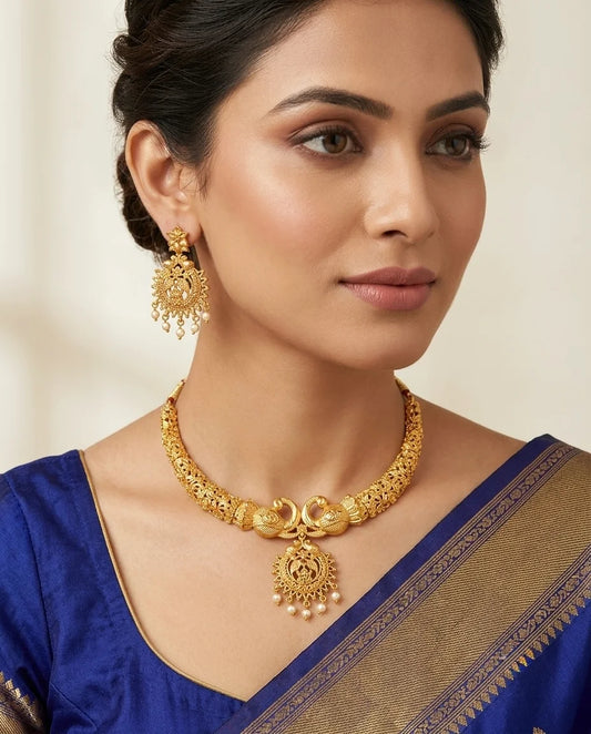 Allankar Peacock Pendant Necklace